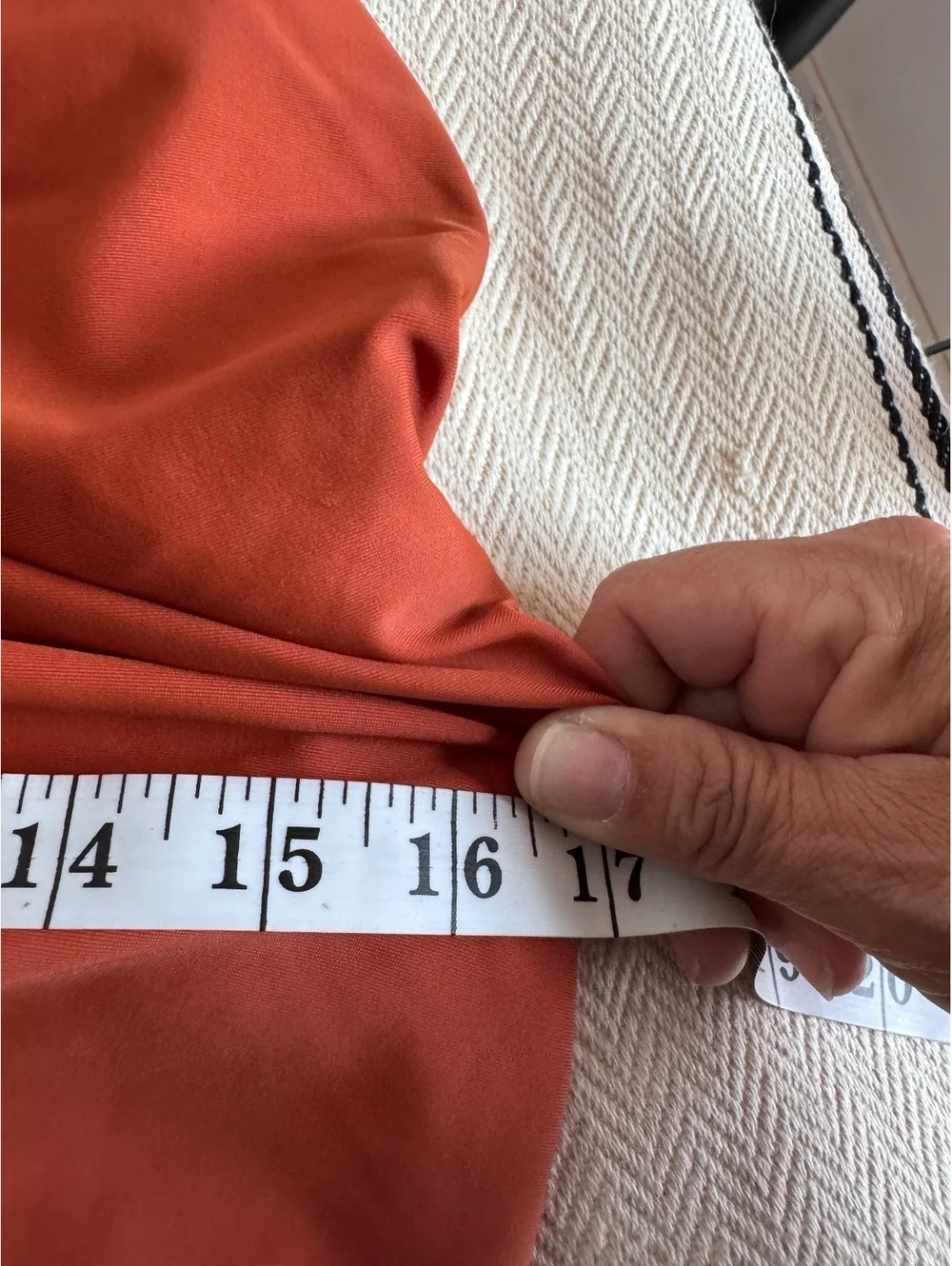 Rust Orange Women's One-Piece Swimsuit with Cross Back and Tie Detail - Size Not